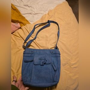 BOC Blue Faux Leather Shoulder Bag